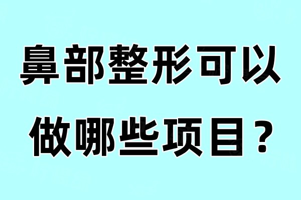 鼻部整形可以做哪些项目？隆鼻/鼻翼缩小/鼻尖成形等十多种项目