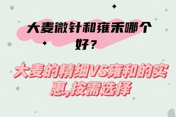 大麥微針和雍禾哪個(gè)好？大麥的精細(xì)VS雍和的實(shí)惠,按需選擇