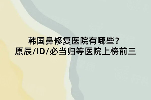 韓國(guó)鼻修復(fù)醫(yī)院有哪些？原辰/ID/必當(dāng)歸等醫(yī)院上榜前三
