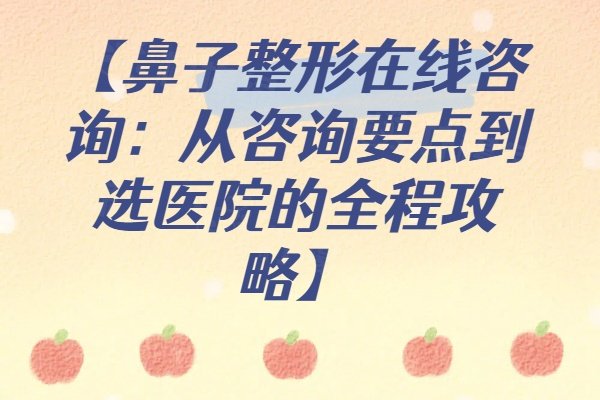 鼻子整形在線咨 詢