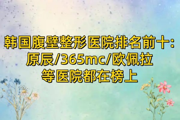 韓國(guó)腹壁整形醫(yī)院排名前十