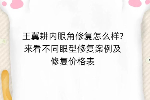 王冀耕內(nèi)眼角修復(fù)怎么樣