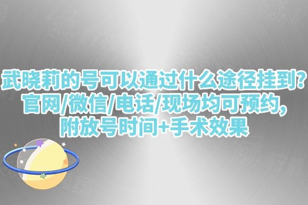 武曉莉的號可以通過什么途徑掛到