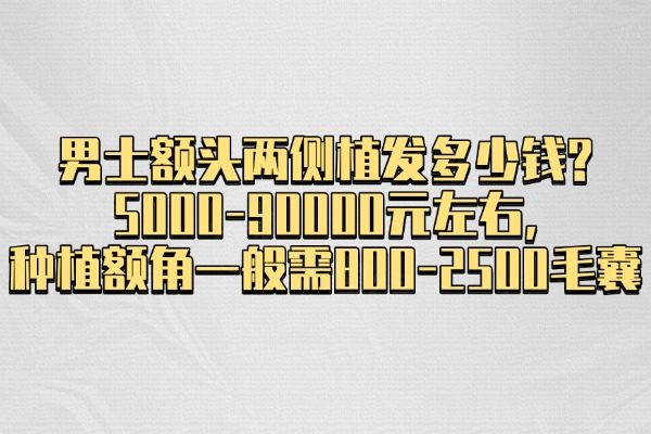 男士額頭兩側(cè)植發(fā)多少錢