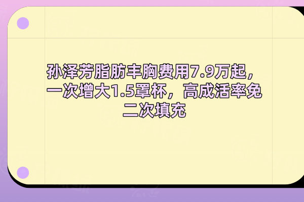 孫澤芳脂肪豐胸費用